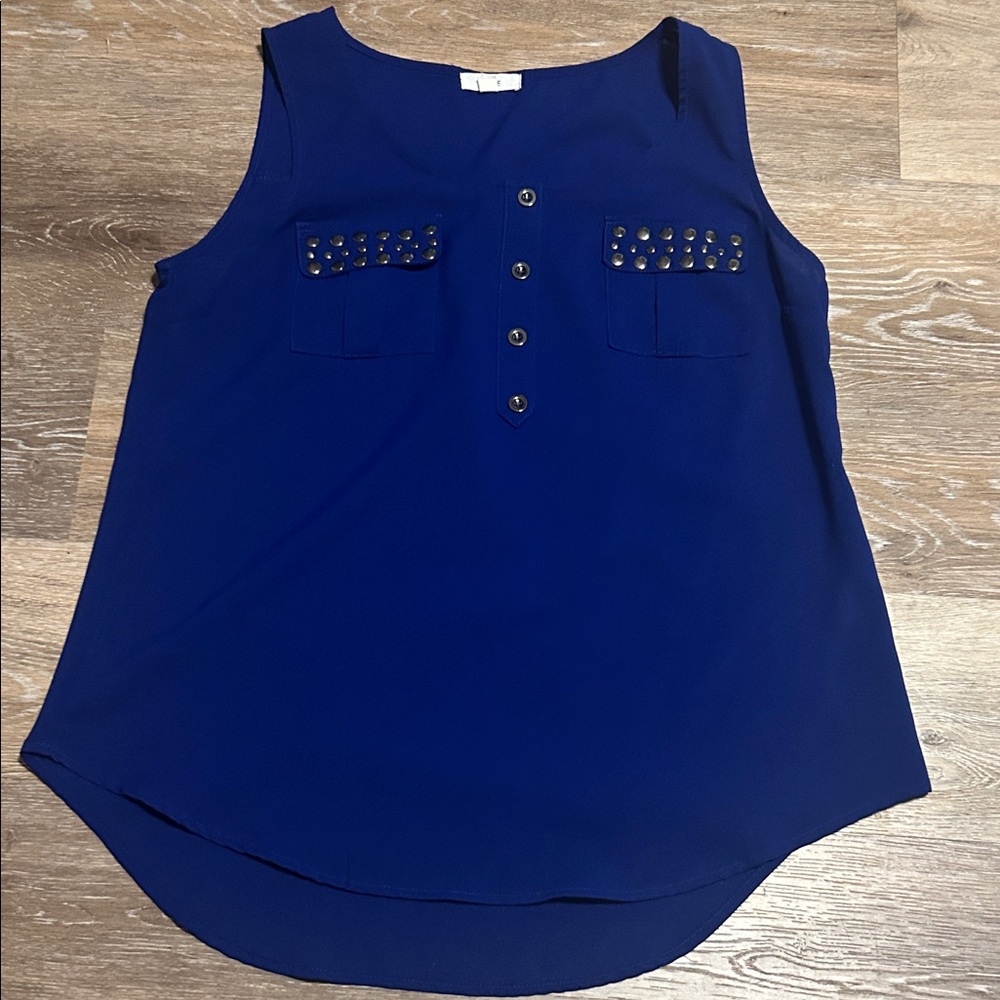Mine Royal Blue Tank Top with Studded Detail 💥